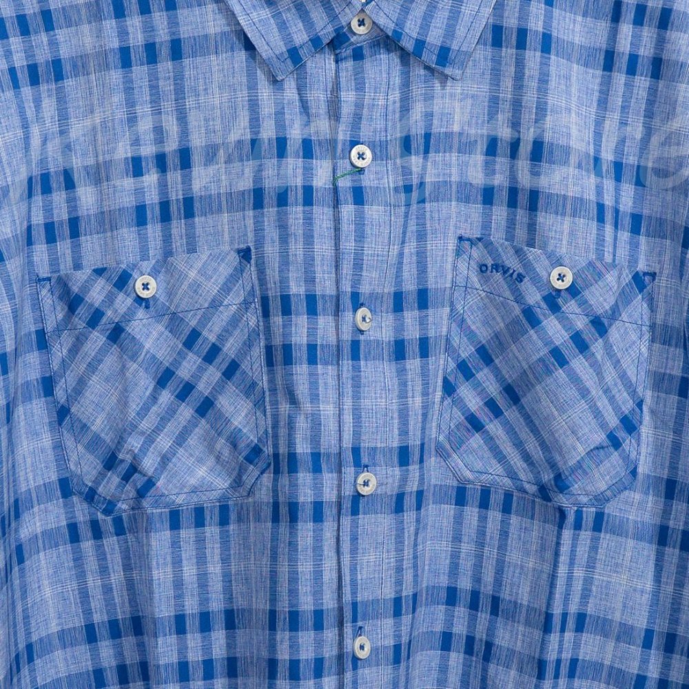 NWT Orvis Men’s Short Sleeve Woven tech shirt True BLue - Picture 3 of 8